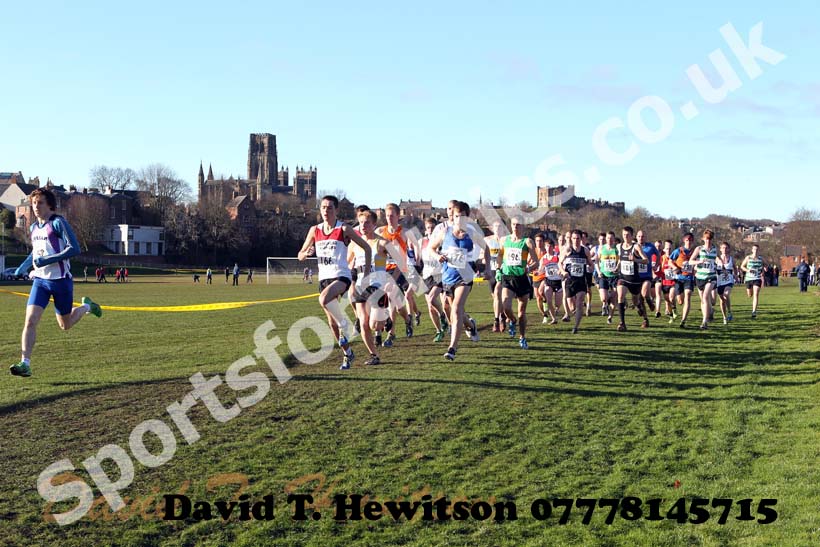 Start of the Senior Mens race Durham Cathedral Cross Country Relays.